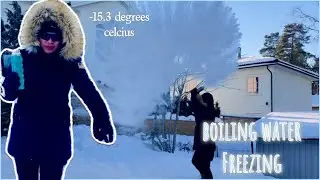 BOILING WATER FREEZING IN MID AIR! -15 degrees celcius! COLD