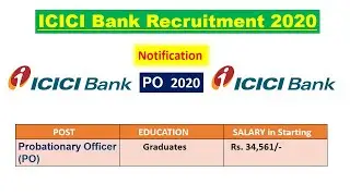 ICICI Bank PO Recruitment 2020 | #jobcenterindia |