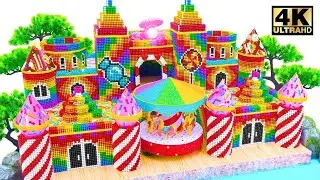 How To Build Minecraft SUPER MARIO Castle Has Creative 3D Roofs With Magnetic Windmill Swimming Pool