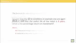 Computer Aided Manufacturing | C11-L4 | Justify a robot’s cost through return- on-investment