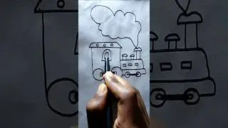 How To Draw A Train #Ship #corn  #drawing #art #easy #funny helicopter #drawingbird #shorts #reels