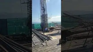 Splicing of column vertical bars #construction #rebar #rebarcoupler #buhayconstruction