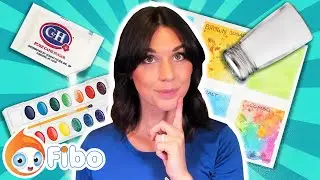 Сахар, соль и многое другое акварелью! | Процессное искусство для ДЕТЕЙ! | Fibo Art