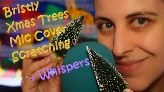 ASMR Intense Semi-Aggressive Mic Cover Scratching With Bristly Xmas + Whispers (Crispy Scratches)