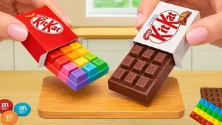 So Yummy Rainbow Melted Chocolate Cake 🍰 ASMR Miniature Chocolate Kitkat & Cake Decorating
