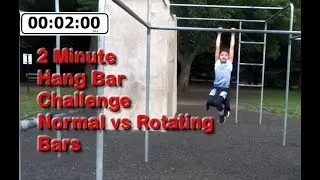 2 Min Bar Hang Challenge - Normal vs Spinning / Rotating Bar Difficulty @ Alton Towers