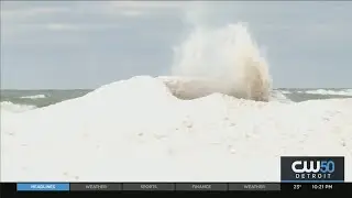 Ice Volcanoes Popping Up In Lake Michigan