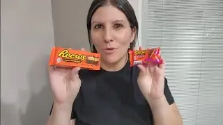 Taste test! Holiday Reeses vs Regular Reeses Peanut Butter Cups. #reeses #food #candy 