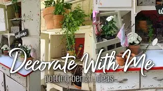 SUMMER DECORATE WITH ME | BACK PORCH DECORATING | POTTING BENCH IDEAS FOR SUMMER || ROBIN LANE LOWE