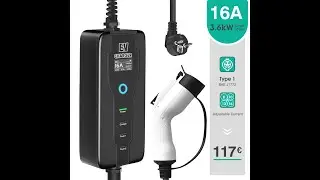 EV Charger J1772 Type 1 Level 2 EVSE 16A 5m Portable Controlled Power Review