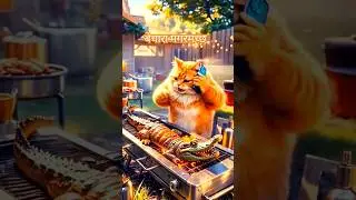 Funny cat and bear party #viralvideo #shorts #trending