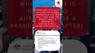 Skilled Nomination Visa (SC190) grant for Arun | Migration Star