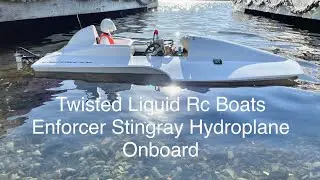 Enforcer Stingray Hydroplane Rc Boat Onboard Split Screen.