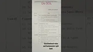 DU SOL political science book, Constitutional valuesand fundamental rights ,. VAC course #dusol #du