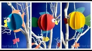 3d Paper Fish DIY-  How to make a 3d Paper Fish Decoration Templates incl