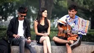 Beggar singing prank in public | with guitar & flute | Epic Girl reactions😍#funny#videoshow