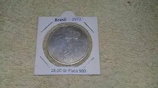 BRASIL 20 CRUZEIROS 1972 MONEDA DE PLATA