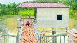 Construction Corrugated Iron Roof - Flooring And Walkway Strip with many Red Bricks