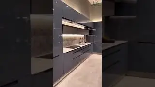2MM Mirror Finish Dark Grey Acrylic Kitchen | Modular Kitchen | #shorts #reels #youtubeshorts