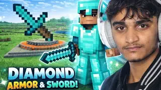 I Built Diamond Armor & Sword Art in Minecraft Survival 😱