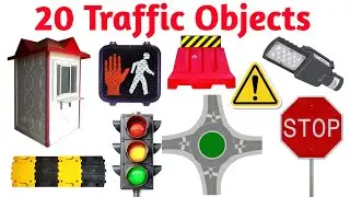 20 Traffic Signs & Road Safety Objects Names | Learn Traffic Rules in English & Hindi |