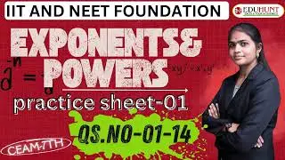 5 . EXPONENTS | PRACTICE SHEET-01 | QS.NO-01-14 | MATHS| 7TH CLASS | #eduhunt \CEAM
