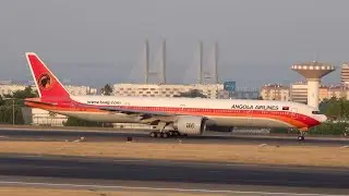 TAAG Angola Airlines Boeing 777-300ER Landing at Lisbon Airport