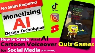 How to create viral AI Cartoon Voiceover Quiz Games for Social Media |Monetizing Quiz Games Tutorial