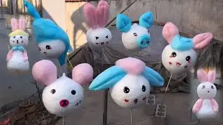 Cartoon candy/Art cotton candy/Valentine's Day Candy Gift/A tutorial on cotton candy production/