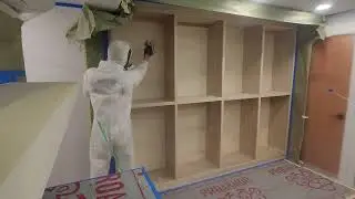 Cabinet Spraying Renner Wood Coatings 765 Clear with Airless Fine Finish