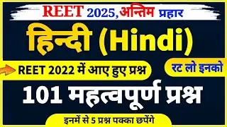 REET hindi Language Test । रीट हिन्दी भाषा का टेस्ट । reet hindi test । reet exam