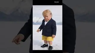 Mini Trump Snow Dance &ndash; Cute Commander in Yellow Shorts #trump #president #aivideo #aidance #usa