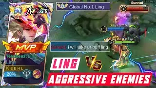 ENEMY INVADE MY JUNGLE... AND I MADE THEM CRY! GLOBAL LING SOLO RANK - MOBILE LEGENDS