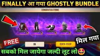 FINALLY I GOT FREE GHASTLY BUNDLE 😱| FREE FIRE NEW EVENT | VENOM EVENT FREE BUNDLE | CHAOS ATTACK