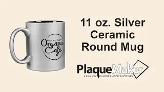 Personalized 11 oz. Silver Ceramic Round Mug - PlaqueMaker.com