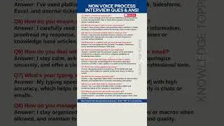 Non Voice Process Interview Questions and Answers