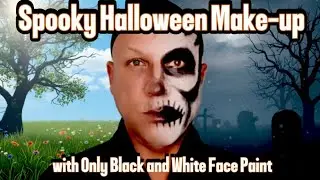 Creative Spooky Halloween Makeup using Only Black and White Face Paint