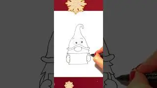 Fast Drawing Christmas Gnome | Draw 4u Shorts #drawing #christmas #gnome #gonk