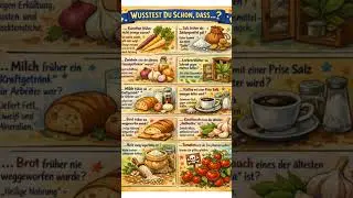 KAROTTEN Kaffee SALZ Brot ZWIEBELN Milch REIS Knoblauch: WUSSTEST DU, DASS... spannende FAKTEN