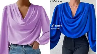//NO  PATTERN //How to CUT and SEW COWL NECK TOP//Easiest Method//