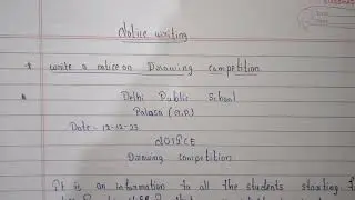 Notice writing on drawing competition| English Composition