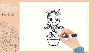 How to Draw Baby Groot Easy