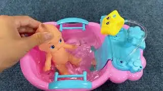 Real Working Water Satisfying Unboxing Cute Pink Baby Bathtub Playset