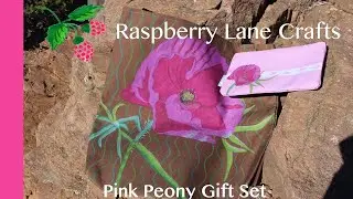 Pink Peony Flower Gift Set by Wendy Christine Tote Bag and Make-Up Bag
