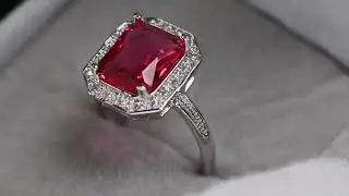 red diamond engagement ring, red diamond wedding ring, red gemstone ring