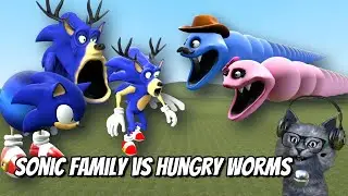 New Brainrot Sonic Family Vs Hungry Worms - Garry's Mod Indonesia