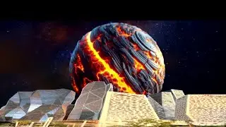 Amazing lava planet falling On Earth, Solar System, planet falling,