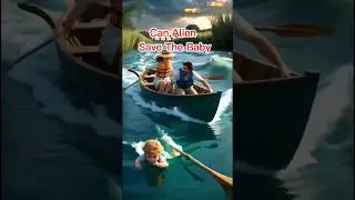 Alien Rescue the Baby #crocodile #animation  #ai #save #rescue #river #alien #alienadventures