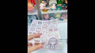 dress up sticker-paper doll cute #shortsviral #unboxing #paper #diy #sticker #asrm #dressup #toys