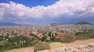 4K Cityscape of Athens, Greece including the Ancient Agora of Athens